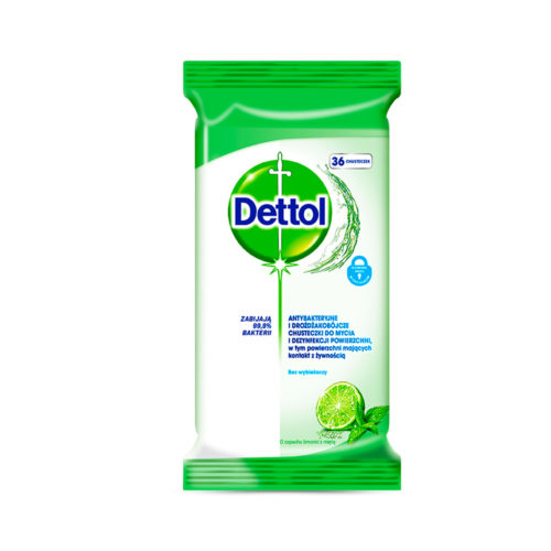Dettol Antibakteriálne obrúsky na povrchy Limetka a Mäta 36 ks