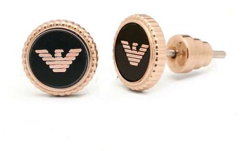 Emporio Armani Luxusné bronzové náušnice s logom EGS2534221