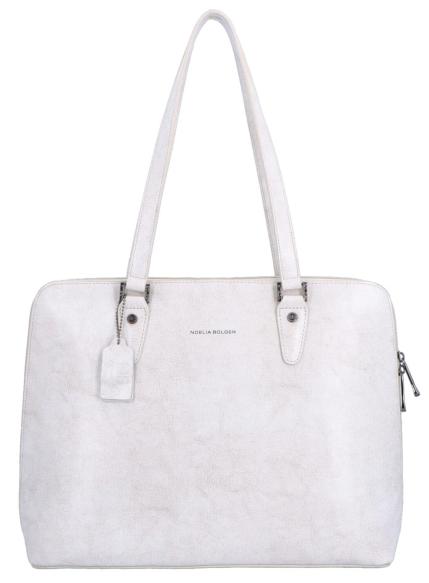 Noelia Bolger Dámska kožená kabelka NB 0057 off white
