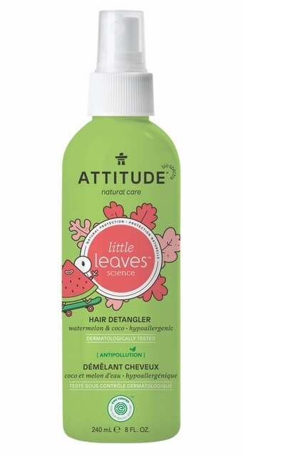Attitude Sprej pre ľahké rozčesávanie detských vláskov Little Leaves s vôňou melónu a kokosu 240 ml