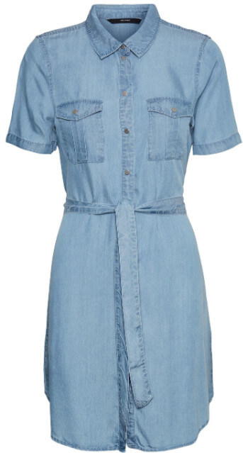 Vero Moda Dámske šaty VMSILJA 10251330 Light Blue Denim M