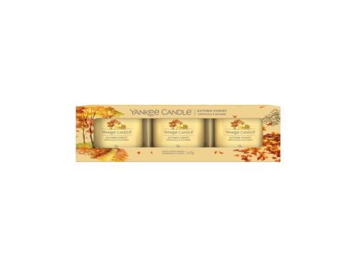 Yankee Candle Súprava votívnych sviečok v skle Autumn Sunset 3 x 37 g